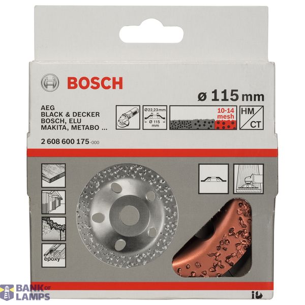 Tungsten carbide grinding head 115 x 22.23 mm; coarse, flat image 2