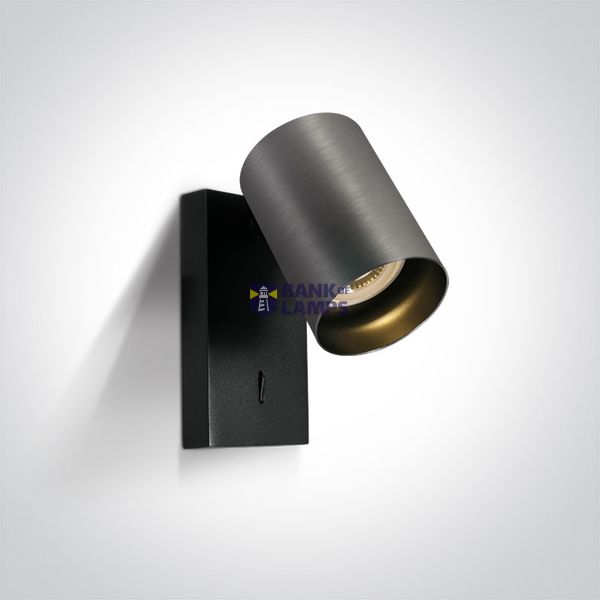 METAL GREY GU10 10W DARK LIGHT WITH SWITCH image 1