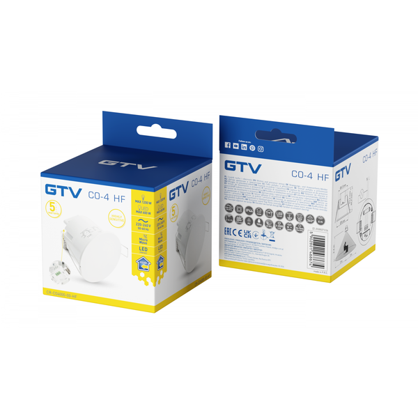 Microwave motion and presence sensor CO-4 HF, max. 1200 W, detection angle 360°, range 6 m, IP44, white image 2