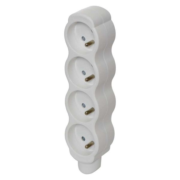 Power Strip without cable 4 sockets, white image 1
