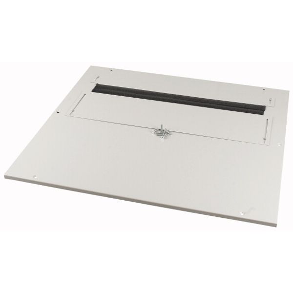 XLST3F853 Bottom-/top plate, adjustable flange plates, for WxD = 850 x 300mm, IP30, grey image 1