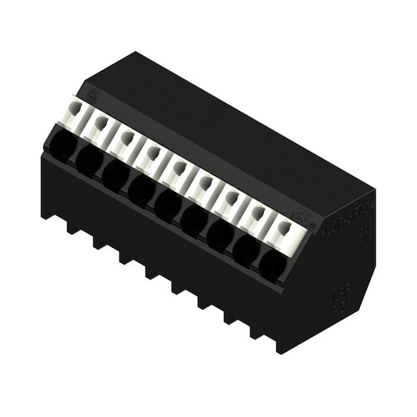 Printed circuit board terminals, 3.50 mm, Number of poles: 9, 135°, Solder pin length (l): 1.5 mm, black, PUSH IN with actuator, Clamping range, max. : 1.5 mm², Tube image 1