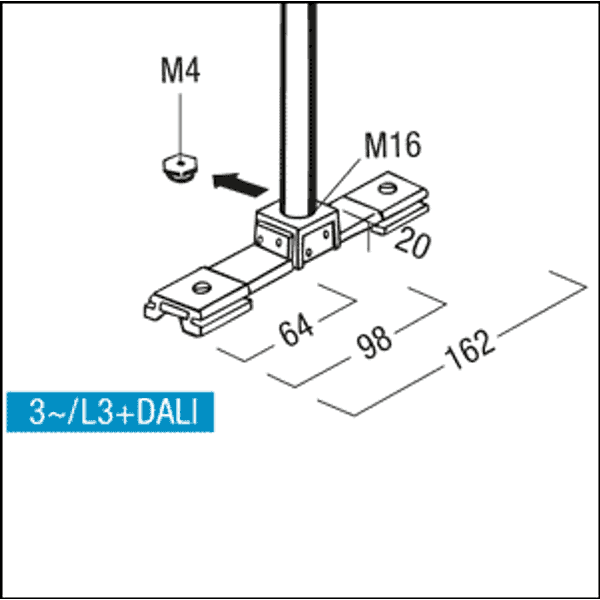 3PH/L3+DALI ABH EINSP-M WH - install. component for central feed image 2