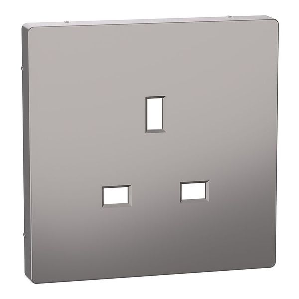 Central plate for British standard socket insert, nickel metallic, system design image 1