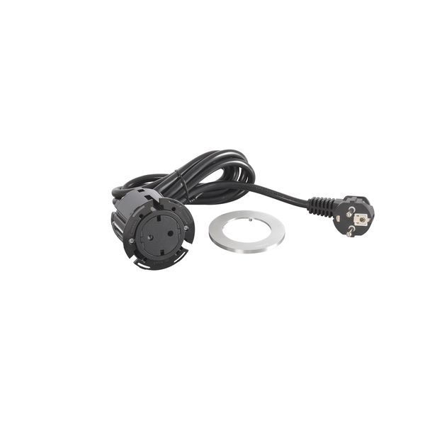 DISQ 60 1 SOCKET SCH BLACK-METAL WITH CORD 2M FR/SCH PLUG image 1