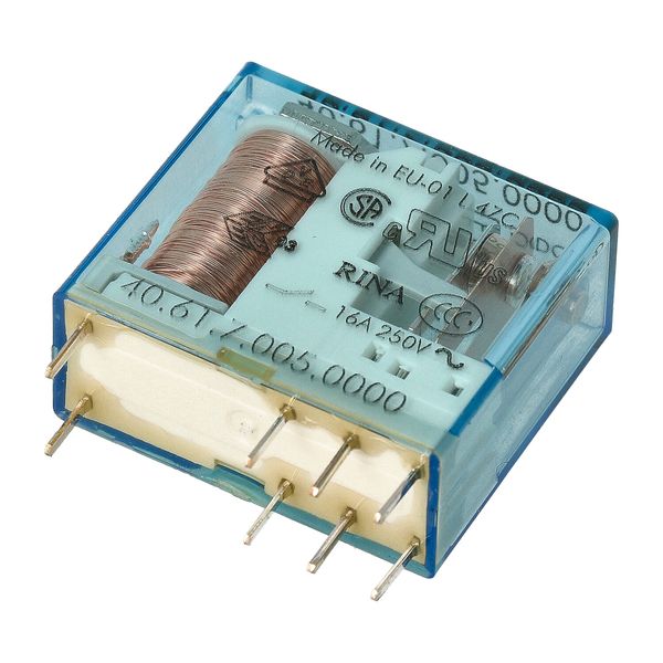 PCB/Plug-in Rel. 5mm.pinning 1CO 16A/6VDC/SEN/AgCdO (40.61.7.006.0000) image 4