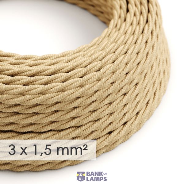 Large section electric cable 3x1,50 twisted - covered by Jute TN06 image 1