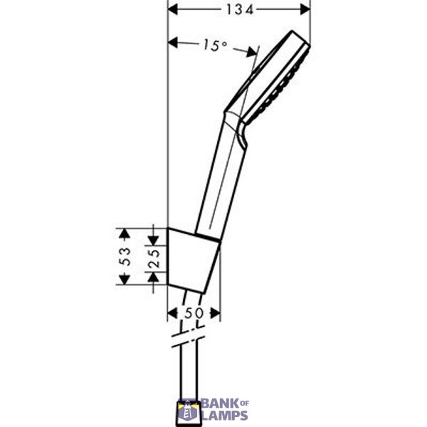 Crometta 1jet set with holder, 1.60m hose image 2