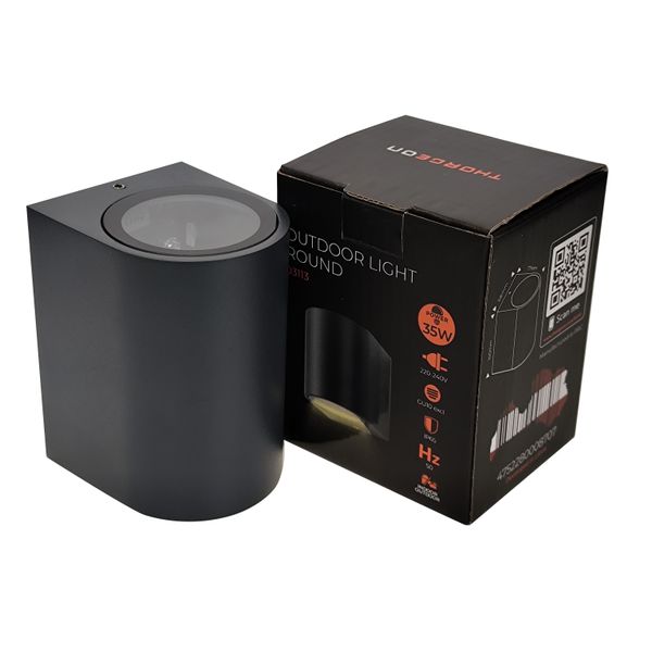 Outdoor Wall Light without Light Source 1xGU10 IP65 03113 Round Anthracite  THORGEON image 1