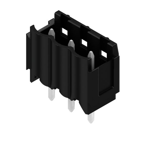PCB plug-in connector, male header, Dovetails for fixing blocks, THT solder connection, 5.00 mm, Number of poles: 3, 180°, Solder pin length (l): 4.5 mm, tinned, black, Box image 7