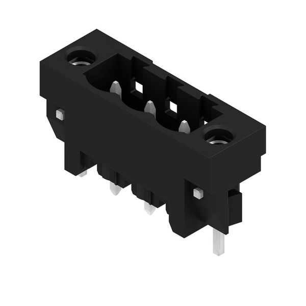 PCB plug-in connector, male header, Solder flange, THT/THR solder connection, 5.08 mm, Number of poles: 3, 180°, Solder pin length (l): 3.2 mm, tinned, black, Box image 4