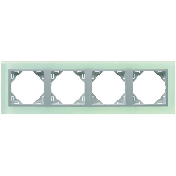 FOUR-GANG FRAME CRISTAL/ALUMINIUM image 2