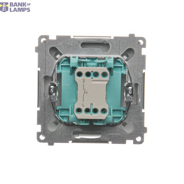 Single switch, (module), 10AX, quick connection, Silver matt, metalic image 1