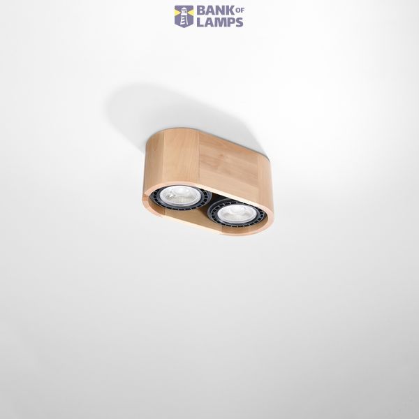 SPOT BASIC 2 NATURAL WOOD GU10 2X40W IP20 image 5