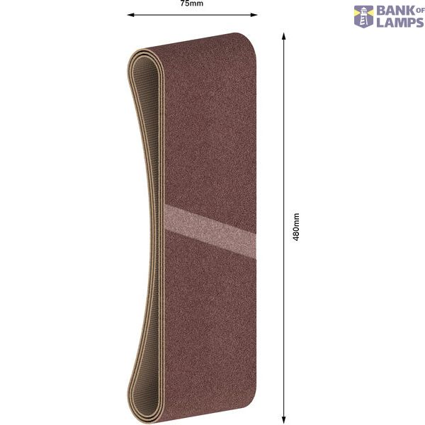 3-piece X440 sanding belt set 75 x 480 mm, 80 image 1
