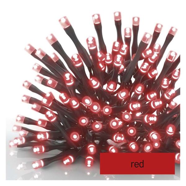 Standard LED interconnecting Christmas chain, 10 m, outdoor and indoor, red image 1