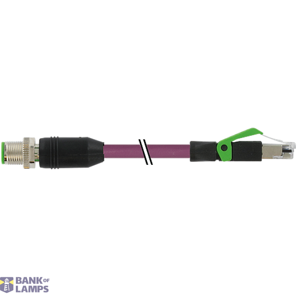 M12 male 0° D-cod. / RJ45 male 0° shielded PUR 1x4xAWG22 vt 0,5m image 2