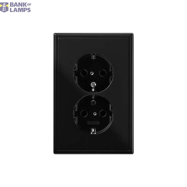 Socket LS990 black 2vdg.with protection contact image 1