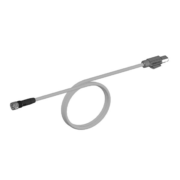 Ethernet Cat.5 extension cable, PVC, M12 straight socket / RJ45 plug, image 1