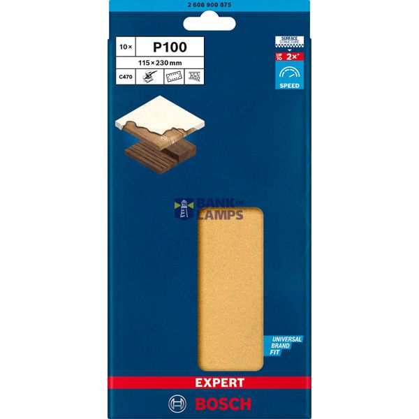 EXPERT C47 Sandpaper with 14 holes for Orbital Sanders 115 x 23 mm, G 1 1-pc image 2