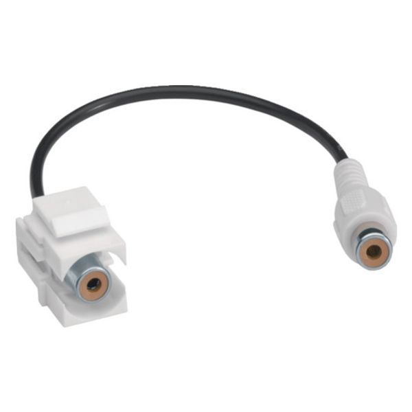 Keystone insert RCA socket-socket white, 0.2m, for Keystone mounting frame, hfr image 1