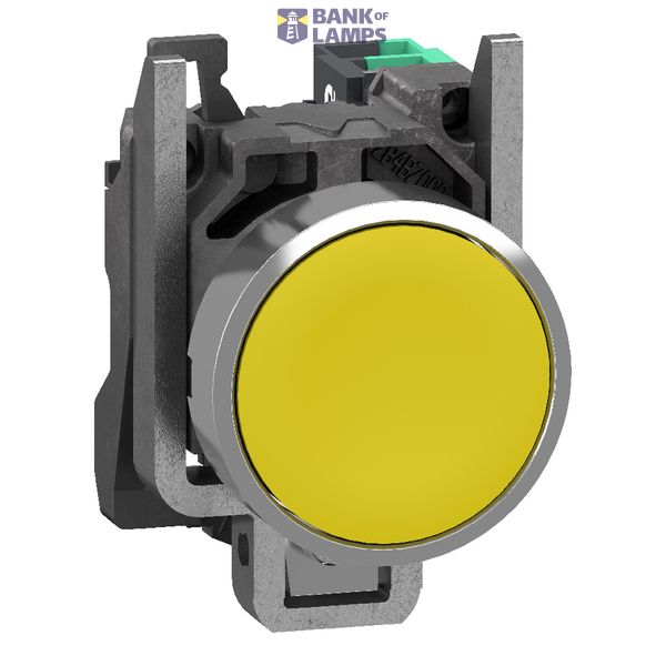 Metal PB yellow flush 1 NO Push-in image 1