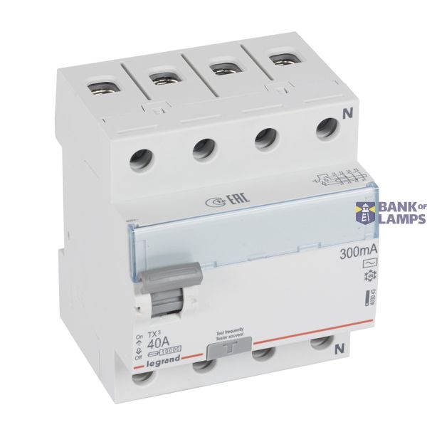RCCB TX³ - 4P - 400 V~ - 300 mA - 40 A - AC type - do not accept auxiliaries image 2