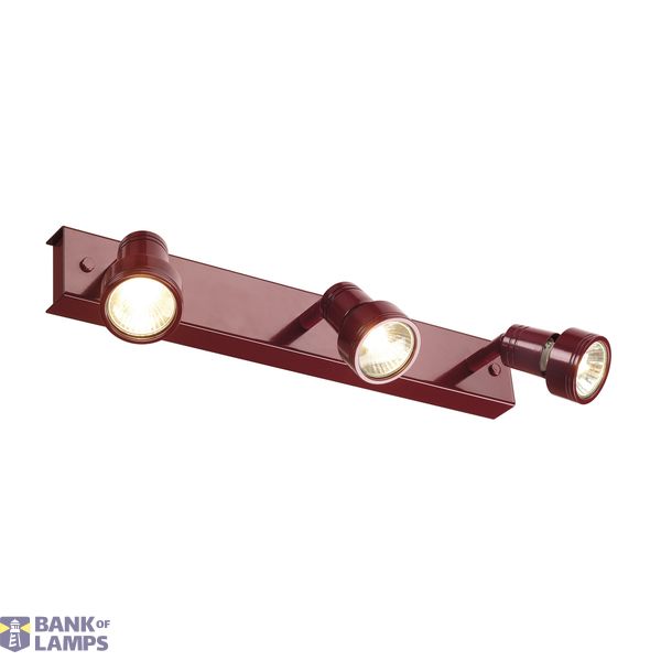 PURI 3 ceiling luminaire, 3xGU10, with Decoring, ruby image 3