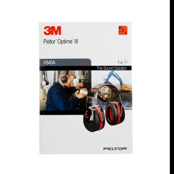 3M™ PELTOR™ Optime™ III Earmuffs, Black/Red, Headband, H540A-411-SV image 6