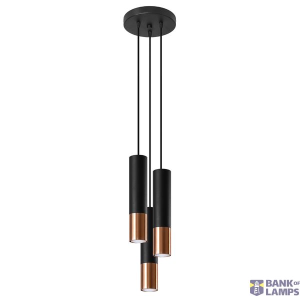LOOPEZ 3P HANGING LAMP BLACK/COPPER GU10 3X40W IP20 image 7