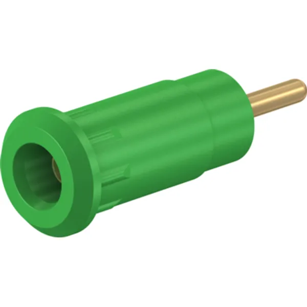 2 mm socket, round plug connection, mounting Ø 8.3 mm, CAT III, green, 65.9193-25 image 1