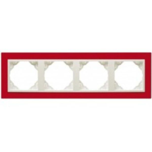 FOUR-GANG FRAME RED/ICE image 1