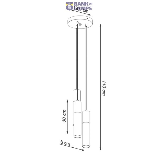 HANGING LAMP BORGIO 3P WHITE GU10 3X40W IP20 image 5