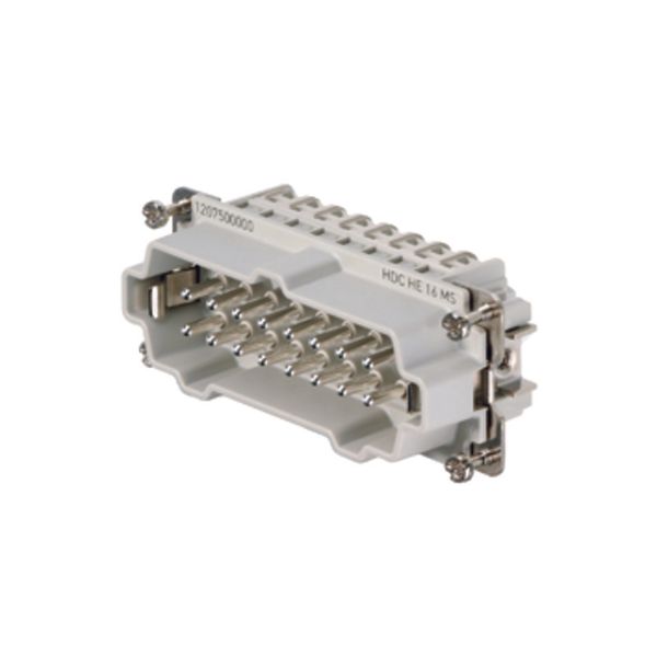 HDC insert, Male, 500 V, 16 A, Number of poles: 16, Screw connection, Size: 6 image 1