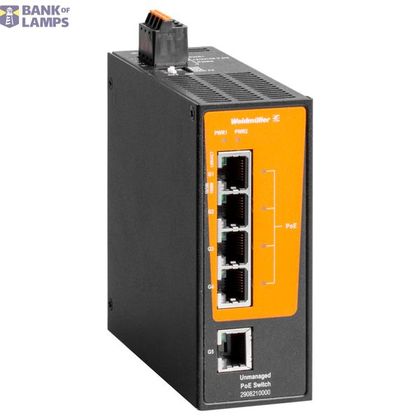 PoE switch, unmanaged PoE, Gigabit Ethernet, 1x RJ45, 4x RJ45 PoE++, I image 1