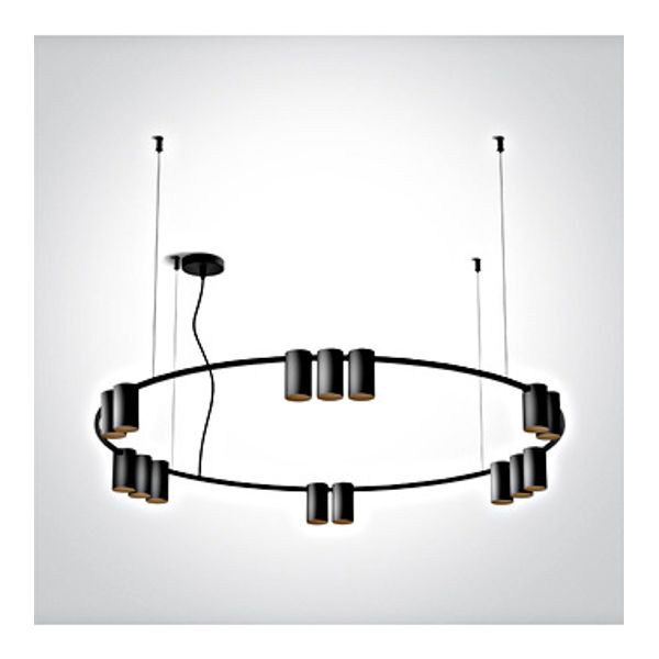 63146D/B BLACK PENDANT GU10 15x7W IP20 100-240V image 1