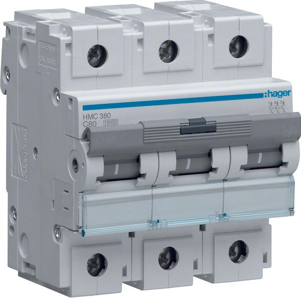 MCB 3P 15kA C-80A 4.5M image 1