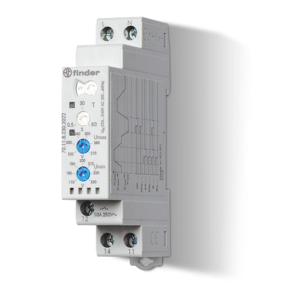Monitoring relay 1ph.1CO 10A/220...240VAC/adjustable (70.11.8.230.2022) image 1