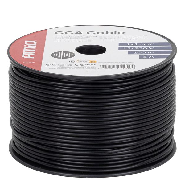 CCA Cable 1x1mm2 100m 5A 12/230V AMIO-04454 image 1