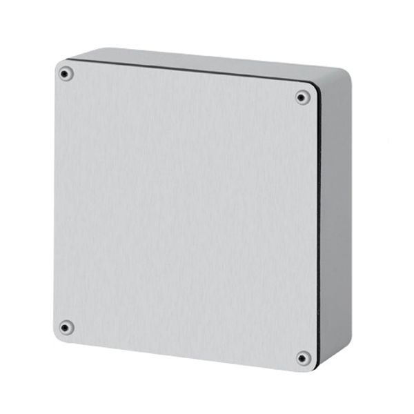 Aluminium push-button enclosure M4 152x152x50, undrilled plate, without cable entry image 1