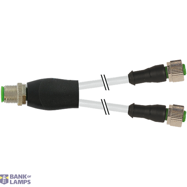Y-Distributor M12 male / M12 female 0° A-cod. Pvc 3x0.34 bk 0.3m image 2