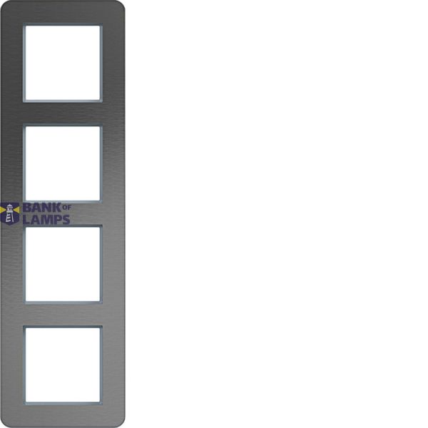 Cover frame 4-way vertical, C.8, stainless steel image 1