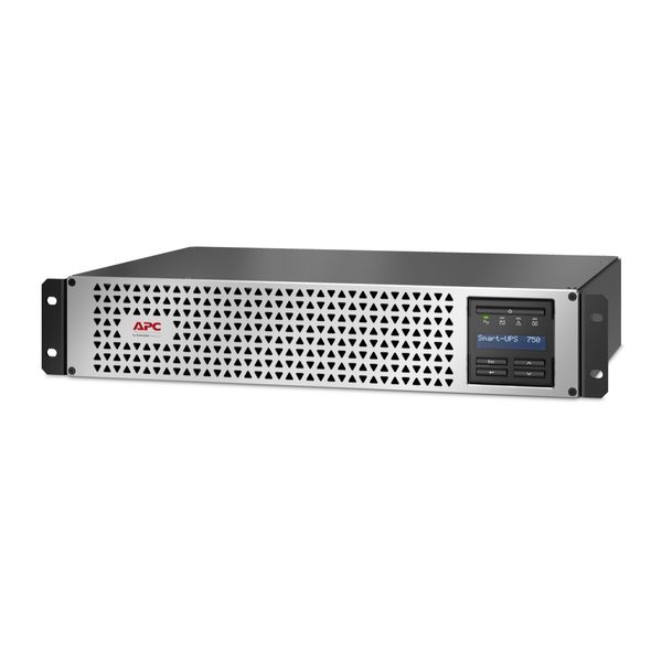 APC Smart-UPS, Line Interactive, 750VA, Lithium-ion, Rack/Tower, 2U, 230V, 6x IEC C13 outlets, SmartConnect Port+SmartSlot, Short Depth, AVR, LCD image 1