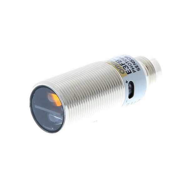 Photoelectric sensor, M18 threaded barrel, metal, red LED, background E3FB2039R image 1