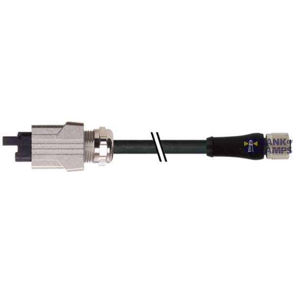 M12 Power female 0° L-cod. / Push Pull Power AIDA PUR 4x1.5 bk 3m image 1