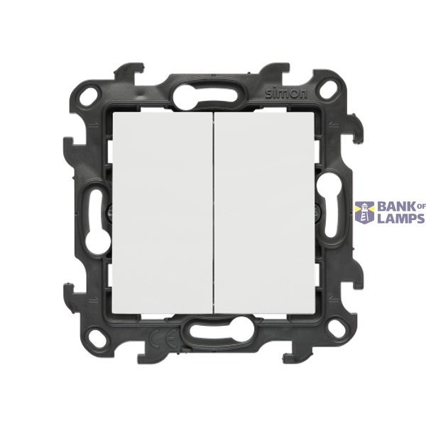 Two-way switch without pictogram, (module), Simon 24, IP20/IP44, 10AX, white image 1