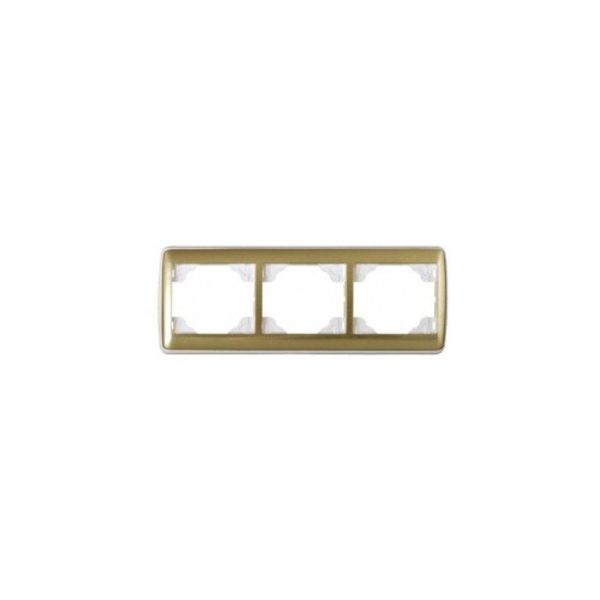 TRIPLE HORIZ FRAME IVORY/GOLD image 1