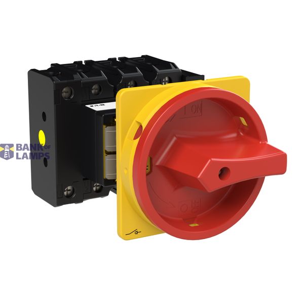P3 Main switch, 80 A,Rear mounting, 4 pole, Form V/SVB, Red, Door coup image 4