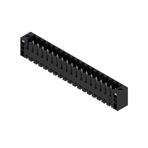 PCB plug-in connector, male header, Flange, THT/THR solder connection, 3.50 mm, Number of poles: 18, 180°, Solder pin length (l): 3.2 mm, tinned, black, Tape image 3
