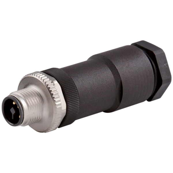 M12 Power male 0° T-cod. screw terminal 4-pol., max. 1,5mm², 6 - 8mm image 1